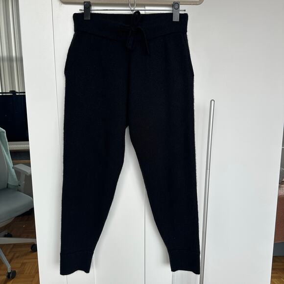 HATCH Women's Black 100% Cashmere Jogger Pants, Size 0, Like New - Picture 1 of 7